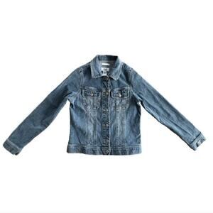 Old Navy Outlet Women’s Stretch Denim Jacket Small Blue Button Front Y2K